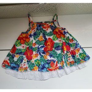 Koala Kids Sundress Dress, White w/Multi Color Floral, Lined, 6M